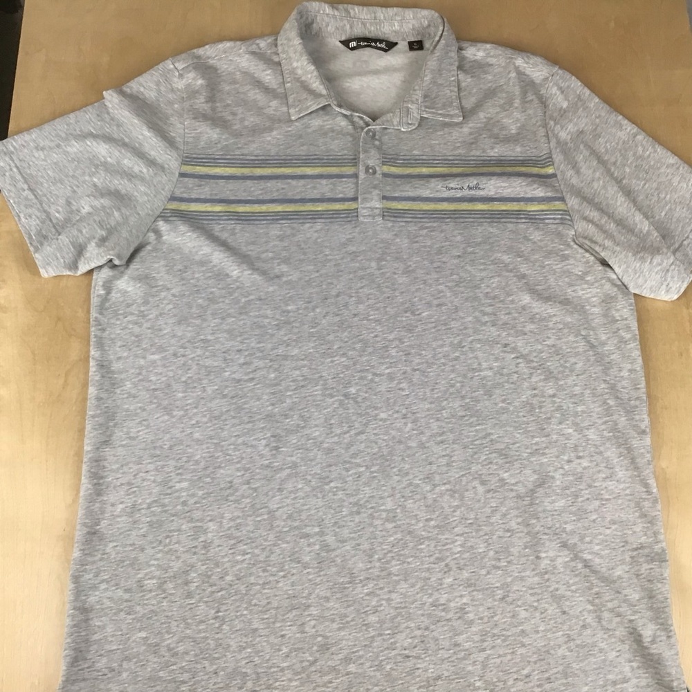 Travis Mathew Mens XL Performance Golf Polo Shirt Light Gray